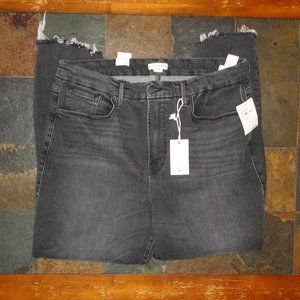 GOOD AMERICAN Women's Good Petite Skinny Black Ankle Denim Jeans NWT!! Size 18